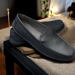Herren Geox Respira Schwarz Italienisch Leder Fahr Mokassins Gr. EU 40 - Bild 1 von 11