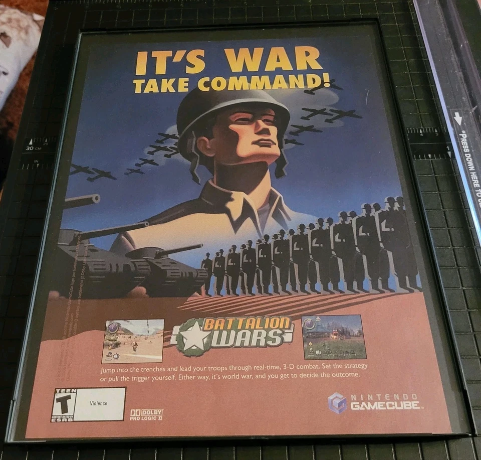 Anuncio impreso de videojuegos Battalion Wars 2005 enmarcado 8,5X11 promoción vintage Foto 1 de 1