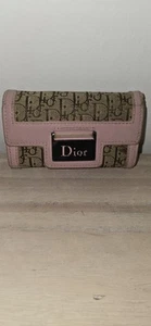 Dior Key Holder/small wallet Canvas Street Chic Christian Folded Purse PINK - Picture 1 of 8