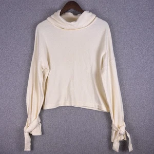Suéter Madewell Mujer Mediano Marfil Acanalado Pullover Cuello Simulado Mangas Corbata Informal - Imagen 1 de 11