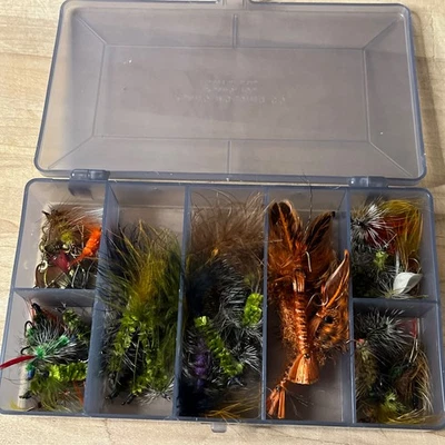 Lot of Fly Fishing Flies – Streamers, Buggers, Crawfish – Trout/Bass – Full Box - Image 1 of 4