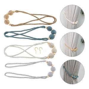 2Pc Wood Bead Curtain Tieback Holdbacks for Bedroom Wall Decoration 85cm/33.46in - Picture 1 of 20