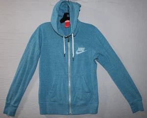 Nike Full Zip Hoodie Mens Medium Blue Hooded Sweatshirt Fleece Zip Up Sports - Picture 1 of 14