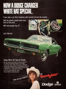 1969 Dodge Charger White Hat Special 60s Vintage PRINT AD Page Dodge Fever - Bild 1 von 2