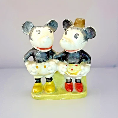 Soporte para cepillo de dientes bisque Walt Disney Mickey y Minnie Mouse años 30 Foto 1 de 4