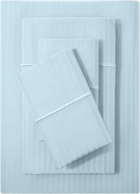 Juego de sábanas damasco Stitch 500 TC tamaño queen, 100 % algodón suave transpirable  Foto 1 de 4