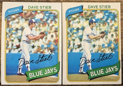 DAVE STIEB 1980 RC LOT Topps 77 O Pee Chee #42 Toronto Blue Jays HOF ROOKIE EXMT - Image 1 of 2