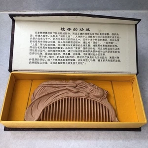 NIB Japanese Sandalwood Hand Carved Comb Stimulates Relaxation Hair Growth 6”x3” - Picture 1 of 10