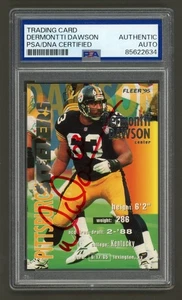 Dermontti Dawson Signed 1995 Fleer Card #313 (PSA) Pittsburgh Steelers Auto - Picture 1 of 2