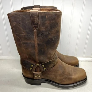 NUEVO Dingo 11” Dean Arnés de Cuero Marrón Botas de Motocicleta Hombres Talla 10.5 D DI19074 - Imagen 1 de 8