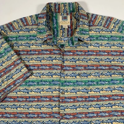 Avi Collection Kahala Para Hombres XL X-Large Camisa Hawaiana Abotonada Pez Multicolor Foto 1 de 4