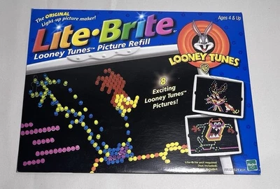 Páginas de recarga vintage Looney Tune Lite Brite Hasbro 2000 8 páginas Taz Bugs Bunny Foto 1 de 4