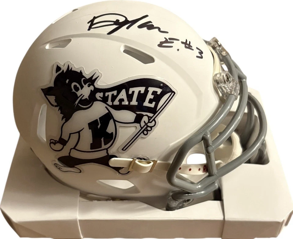 Kansas State Wildcats Dylan Edwards Signed '22 Alt Mini Helmet JSA Certified - Image 1 of 1