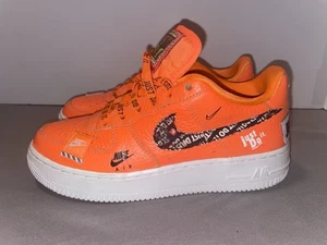 Nike Air Force 1 Low (GS) Just Do It Edition Orange Sz 4Y A03977-800 - Picture 1 of 7