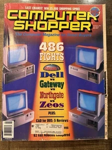 Computer Shopper Magazine AUGUST 1990 Dell Gateway Nothgate Zeos 486 Fights - Picture 1 of 7