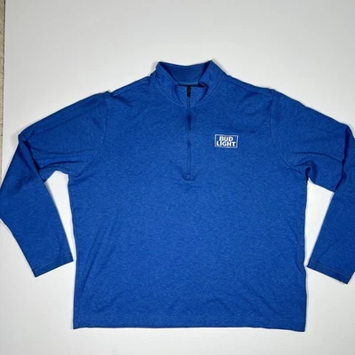 Bud Light Adidas 1/4 Zip Golf Pullover Men’s Size XL Light Blue - Image 1 of 4
