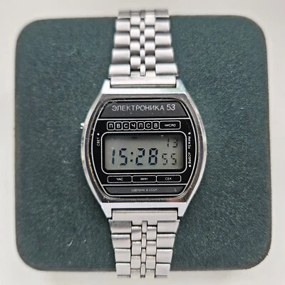 Reloj Soviético ELECTRONICS 5 53 Elektronika Electronica LCD Digital Vintage Cuarzo Foto 1 de 4