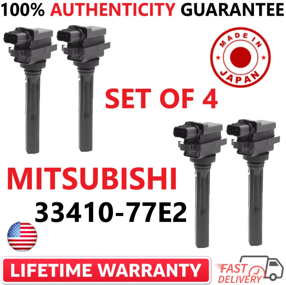 Juego de 4 bobinas de encendido OEM MITSUBISHI para 1998-2007 Suzuki I4 V6, 33410-77E2 Foto 1 de 4