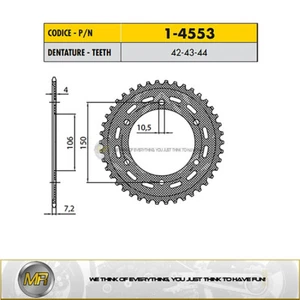 FOR KTM SUPER ENDURO R 950 2006 2007 2008 2009 REAR SPROCKET 525 - 44 TEETH - Picture 1 of 1