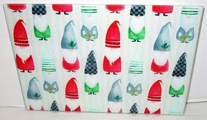 CHRISTMAS Glass Cutting Board  8" X 12" CHRISTMAS GNOMES - Picture 1 of 1