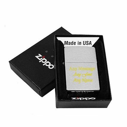 Custom Engraved Zippo Classic Brush Chrome Pipe Lighter: Refillable Windproof Pocket Lighter, Made In USA - Foto 5