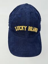 LUCKY BRAND Corduroy Baseball Cap Hat Navy Blue Gold One Size Adjustable 80318