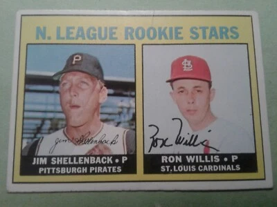 1967 Topps NL Rookie Stars - Jim Shellenback and Ron Willis - high number - #592 - Image 1 of 4