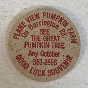 Great Pumpkin Tree Wooden Nickel Token Numismatics Barrington Road - Picture 1 of 2
