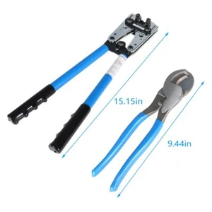 For 0-10AWG Battery Cable Lugs Crimping Tool Wire Cable Lug Crimper&Cable Cutter - Picture 1 of 7