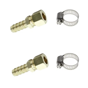 2 Juegos Compresión 5/16" Tubo OD a 5/16" Manguera Barba Montaje Enfriador Transmisión - Imagen 1 de 4