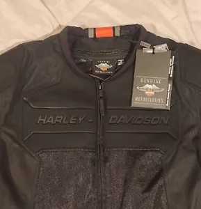 HARLEY DAVIDSON 98103-21VM Mens XL Brawler Mixed Media Jacket Black Genuine New - Picture 1 of 10