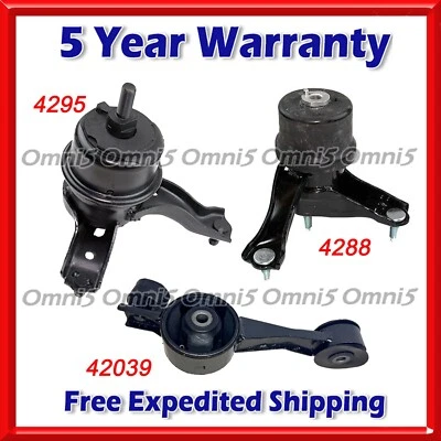 O429 Fits 2014-2019 Toyota Highlander 2.7L AUTO Motor & Transmission Mount 3pc - Image 1 of 4