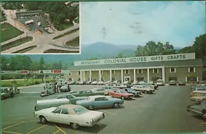 Vintage Postkarte Kolonialhaus Geschenke Highway 75 Caryville, Tennessee TN / alte Autos - Bild 1 von 3