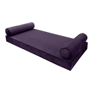 NUR SCHUTZBEZUG V5 Samt Tagesbett Matratze Kissen Kontrastbesatz Twin-XL AD339 - Bild 1 von 9