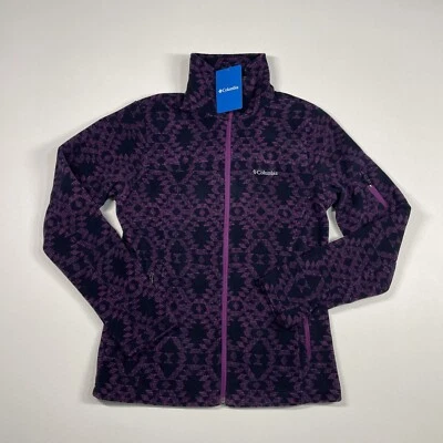 Chaqueta Columbia Para Mujer Pequeña Púrpura Cool Intervention Cremallera Completa Vellón Azteca NUEVA Foto 1 de 4
