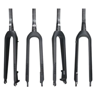 Toseek Carbon Fiber MTB Rigid Fork ​26/27.5/29" Disc Brake Black Straight Tube - Image 1 of 4