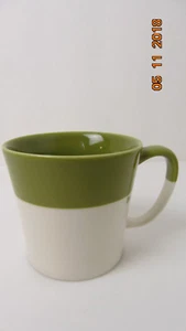 Starbucks 2010 New Bone China Zen Mug Green & White 12oz - Picture 1 of 5