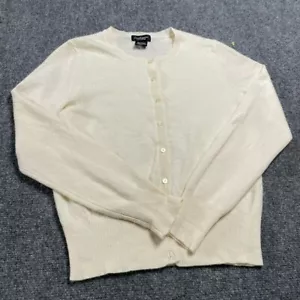 Lord & Taylor Damen Creme Strickjacke Pullover Kaschmir Knopfverschluss Gr. S - Bild 1 von 16