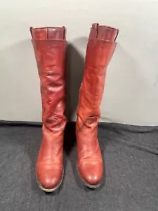 FRYE Melissa Red Leather Zip up Riding Boots Womens Size 8.5 B Style 76932 - Picture 1 of 9