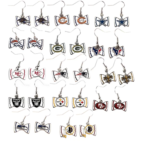 bow tie earring dangle NFL Pick your team Cover