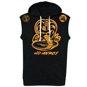 Sleeveless Pullover Hoodie Cobra Kai No Mercy Karate Kid Hooded Sweatshirt Hoody - Picture 1 of 19