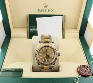 2009 Rolex Yacht-Master 16623 Champagne Dial Engraved TT Oyster With Papers 40mm - Picture 1 of 11
