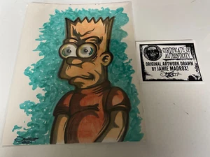 TWIZTID JAMIE MADROX ART WORK 11 x 14 INCH DISDRESSED BART SIMPSON - Picture 1 of 1