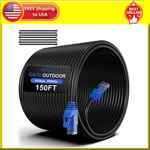 150FT Cat6 Outdoor Ethernet Cable, In-Ground, Heavy Duty Direct Burial, 24AWG - Picture 1 of 13