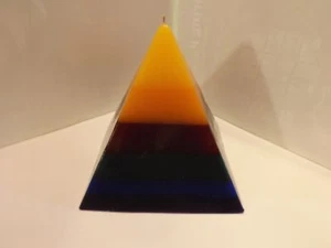 Candle, Rainbow, 6 " high x 5.5" x 5.5" w/ key to my heart his & hers keychains - Picture 1 of 2
