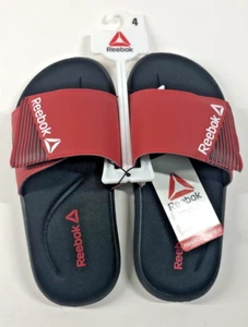 Toboganes Reebok para niños - Correa ajustable negra y roja diapositivas de espuma viscoelástica talla 4. - Imagen 1 de 8