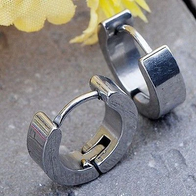 2 PIEZAS Pendientes de aro de acero inoxidable para hombres mujeres Pequeños Aro Huggie Ear Piercings Foto 1 de 4