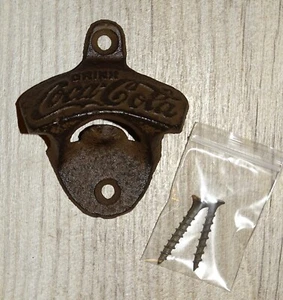 Rustic Cast Iron Coca-Cola Advertising Bottle Opener Wall Mount - Picture 1 of 1