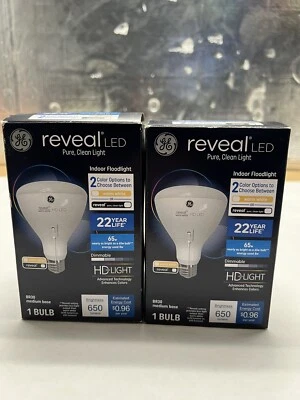 GE 65W Color Select BR30 LED Indoor Floodlight Bulb Warm White or Reveal 2-PACK - Image 1 of 4