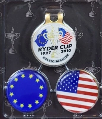 RIDER CUP Ryder Cup Golfball Marker Mütze Kappe Clip 2010 Celtic Manor NEU IN VERPACKUNG